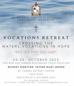 Vocations Retreat Mt Carmel retreat centre 24 October 2025